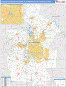 Charlotte-Concord-Gastonia Metro Area Digital Map Basic Style